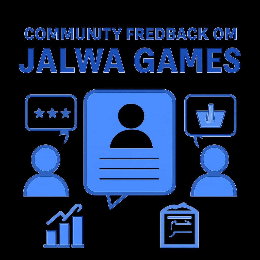 An educational diagram on how user feedback is collected for Jalwa Games.