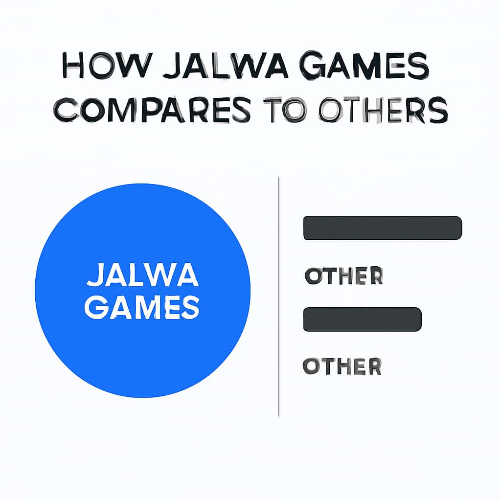A diagram detailing features of Jalwa Games.