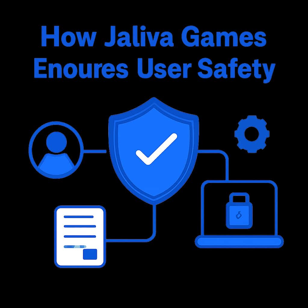 An educational diagram illustrating user safety measures at Jalwa Games.