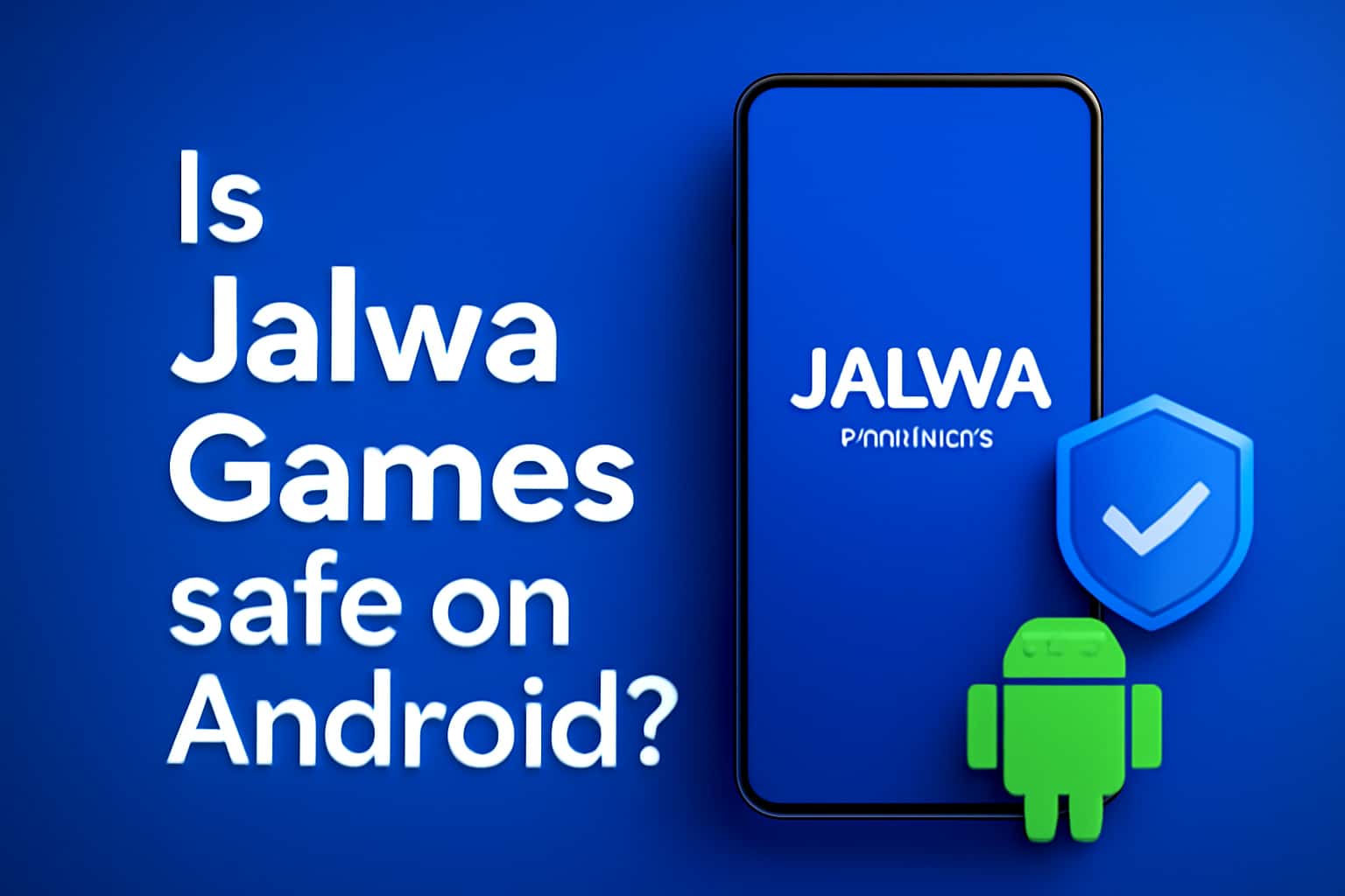 Informational scene regarding the safety of Jalwa Games on Android featuring the text 'Jalwa Games'.