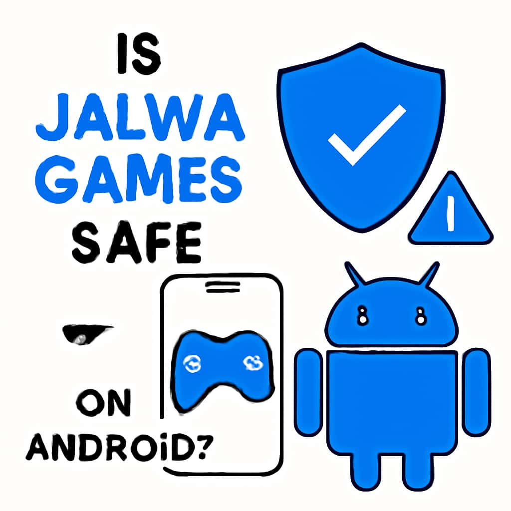 Diagram explaining the safety measures of Jalwa Games on Android.