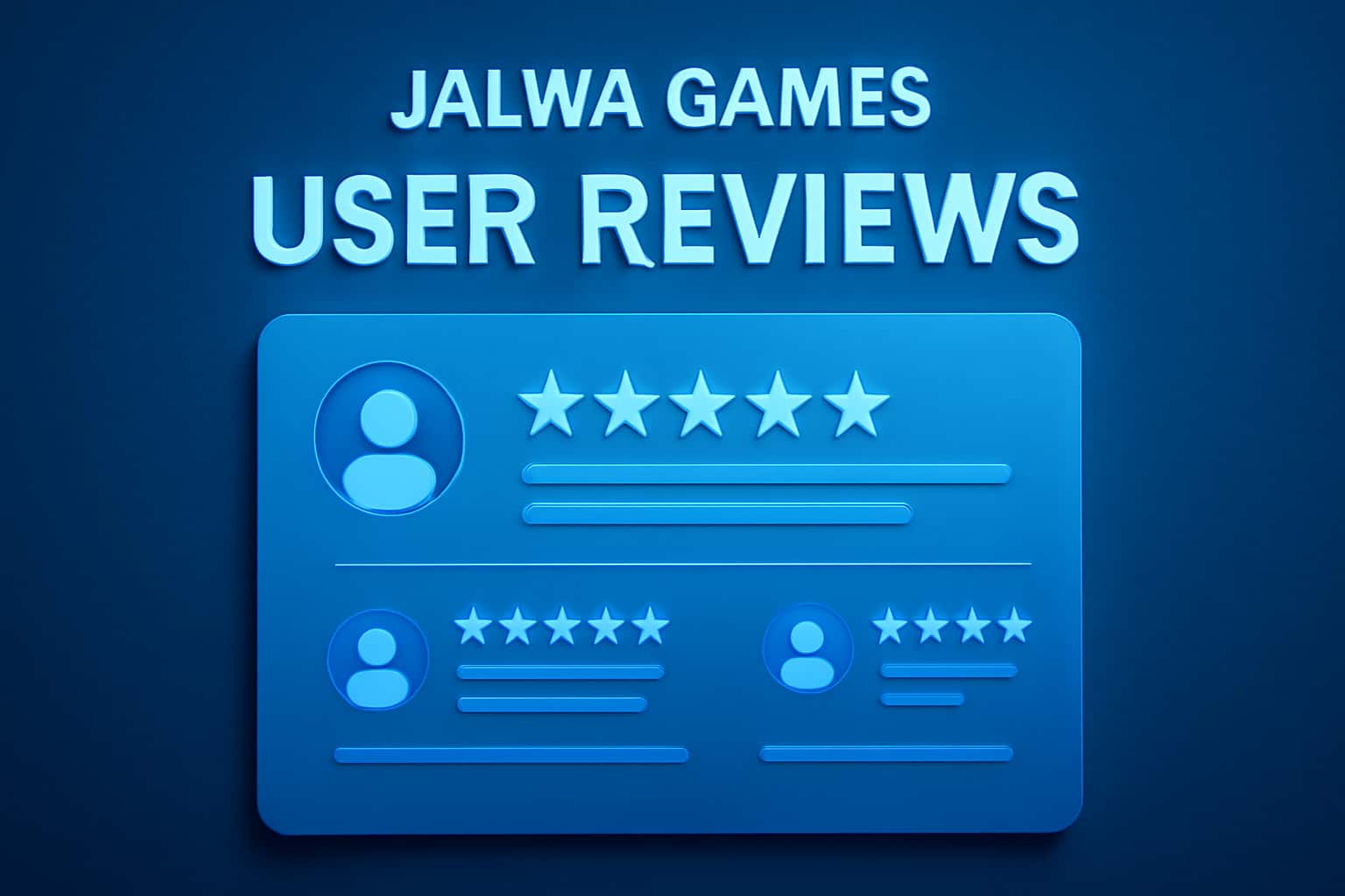 Informational scene depicting user reviews of Jalwa Games.