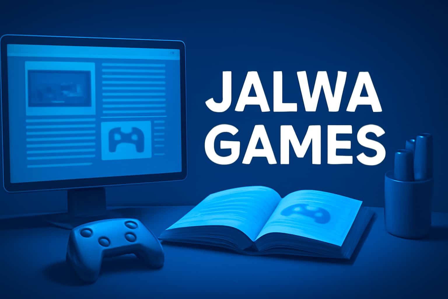 Neutral informational scene representing Jalwa Games Guides with prominent text.