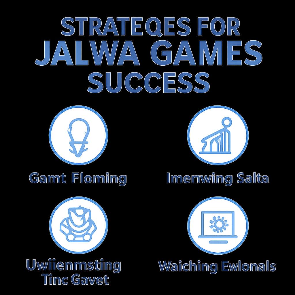 Diagram illustrating key strategies for success with Jalwa Games.