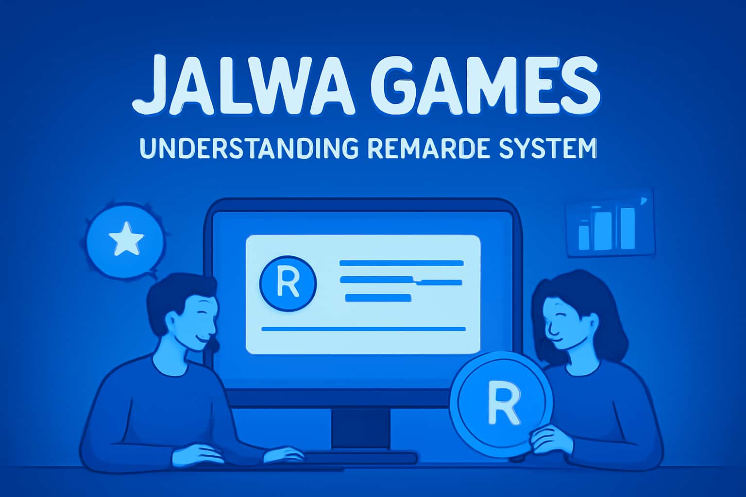 Neutral informational scene illustrating the Jalwa Games rewards system.